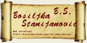 Bosiljka Stanijanović vizit kartica